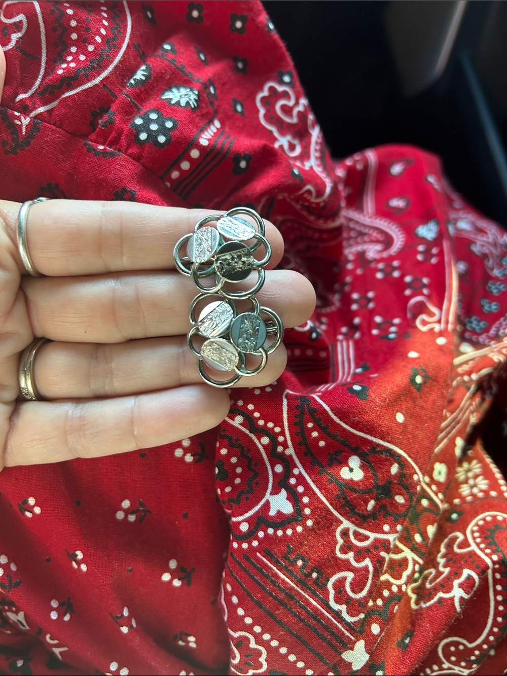 1960’s Sarah Coventry Silver Floral Cluster Clip-On Earrings